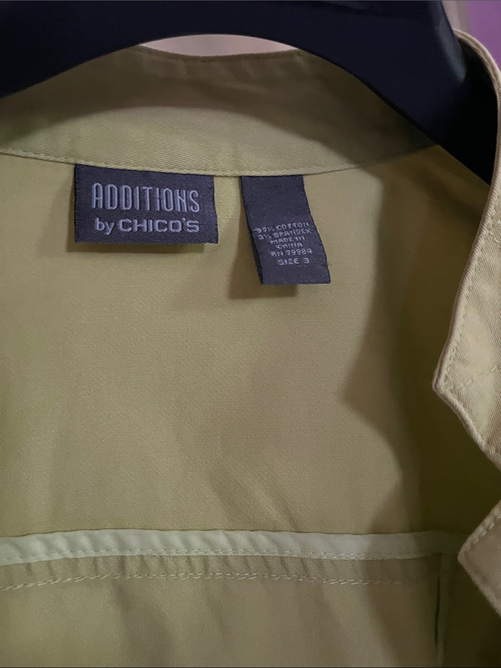 Chico's Light Lime Button-Front Jacket - Picture 2 of 4